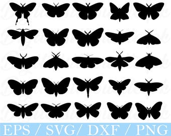 Moth Svg, Moth Silhouette, Dxf, Png