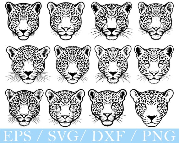 Leopard Face Svg, Leopard Face Silhouette, Leopard Face Vector