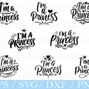 Soy una princesa Tipografía Svg, Dxf, Png