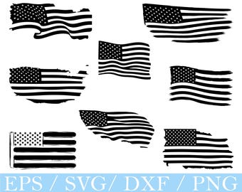 Distressed USA Flag SVG: American Patriotic Vector Graphics (Digital Download