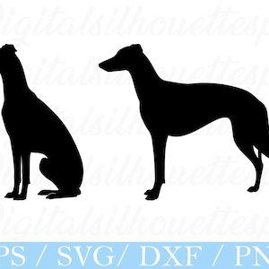 Whippet Dog Svg, Whippet Dog Silhouette, Whippet Dog Cut File, Dxf, Png