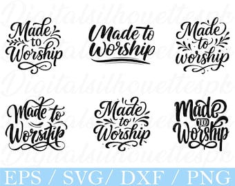 Skapad för att dyrka typografi Svg, Dxf, Png