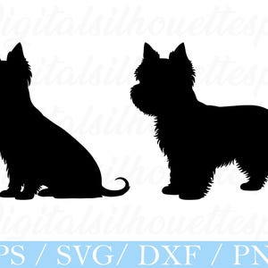 Yorkshire Terrier Dog Svg, Yorkshire Terrier Dog Silhouette, Dxf, Png
