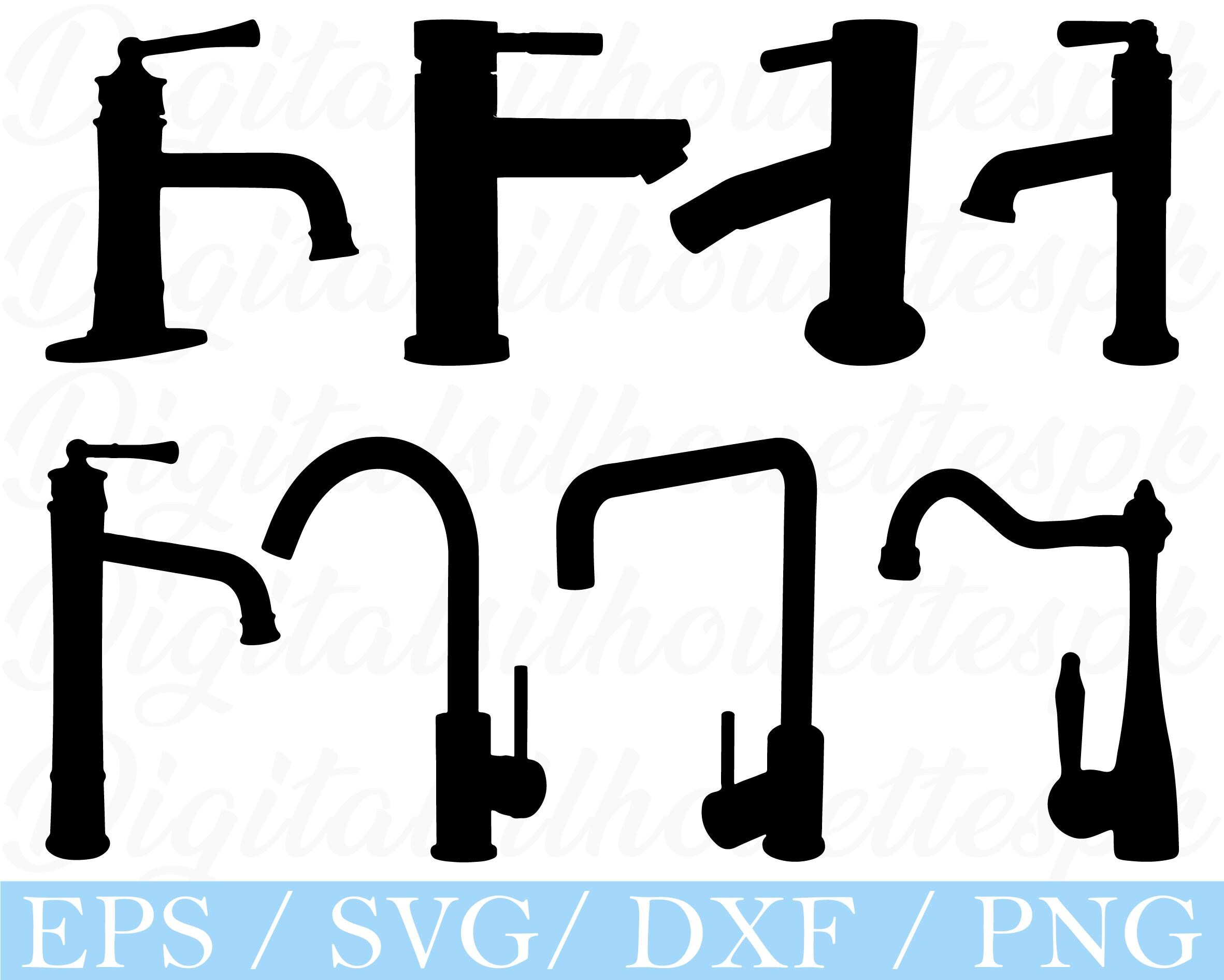 Svg Faucet Pattern Sink Faucet Svg, Sink Faucet Silhouette, Dxf, Png - Etsy