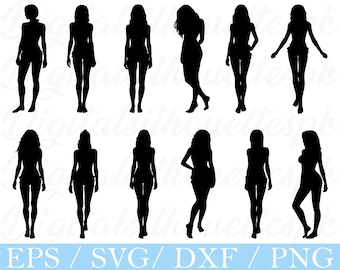 Garota de biquíni Svg, Silhueta de garota de biquíni, Dxf, PNG
