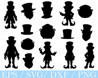 Leprechaun Svg, Leprechaun Silhouette, Dxf, Png