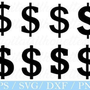 Dollar Sign Svg, Dollar Sign Silhouette, Dxf, Png