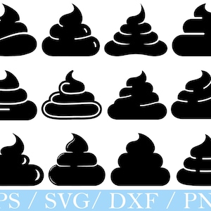 Poop Svg, Poop Silhouette, Poop Vector, Poop Dxf, Png