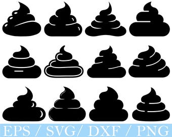 Poop Silhouette Vector Art: Funny Graphic Design (Digital Download)