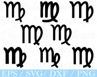 Virgo Zodiac Sign SVG: Silhouette, Vector Graphics (Digital Download)