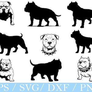 Pitbull Dog Svg, Pitbull Silhouette, Pitbull Vector, Pitbull Dxf, Png