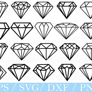 Skisserad diamantform Svg, diamantformssilhuett, Dxf, Png