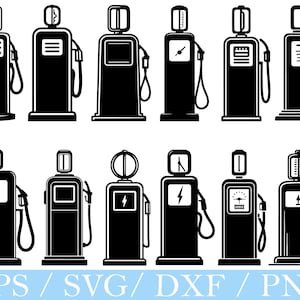 Old Gas Station Svg, Gas Station Silhouette, Gas Station Vector, Dxf, Png