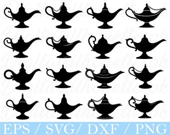 Magic Lamp Svg, Genie Svg, Aladdin Svg, Arabian Nights Svg, Djinn Svg ...