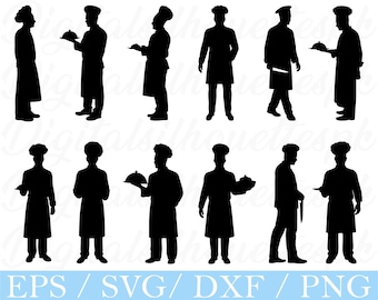 Chef Svg, Chef Silhouette, Chef Vector, Dxf, Png