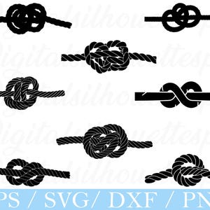 Rope Knot Svg, Rope Knot Silhouette, Rope Knot Cut File, Dxf, Png