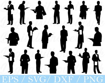 Waiters Svg, Waiters Silhouette, Dxf, Png