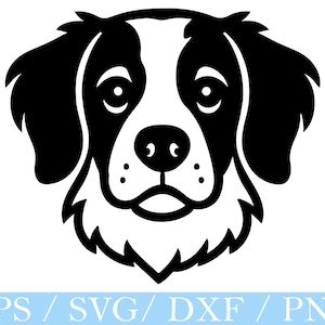 Brittany Spaniel Dog Face Svg, Dxf, Silhouette, Png