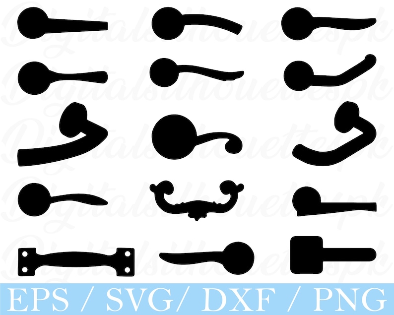 Handle Pattern Svg Door Handles Svg, Door Handle Silhouette, Dxf, Png - Etsy