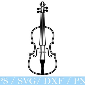 Violin Svg, Violin Silhouette, Violin Cut File, Violin Vector, Dxf, Png