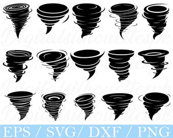 Tornado Svg, Tornado Silhouette, Dxf, Png