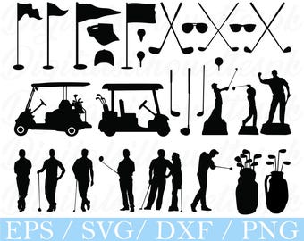 Golfing Svg, Golf Silhouette, Dxf, Png