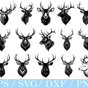 Elk Head Svg, Elk Head Silhouette, Elk Head Vector, Dxf, Png