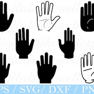 Hand Stop Sign Svg, Stop Sign Silhouette, Dxf, Png