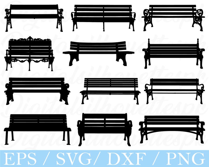 Benches Svg, Benches Silhouette, Dxf, Png - Etsy