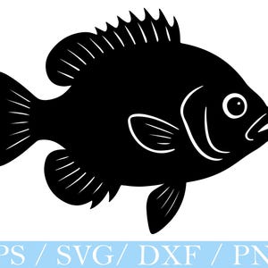 Bluegill Panfish SVG: Fish Silhouette, Clipart (Digital Download)