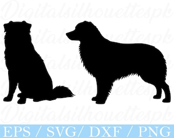 Australian Shepherd Dog SVG: silhouet vectorafbeeldingen (digitale download)