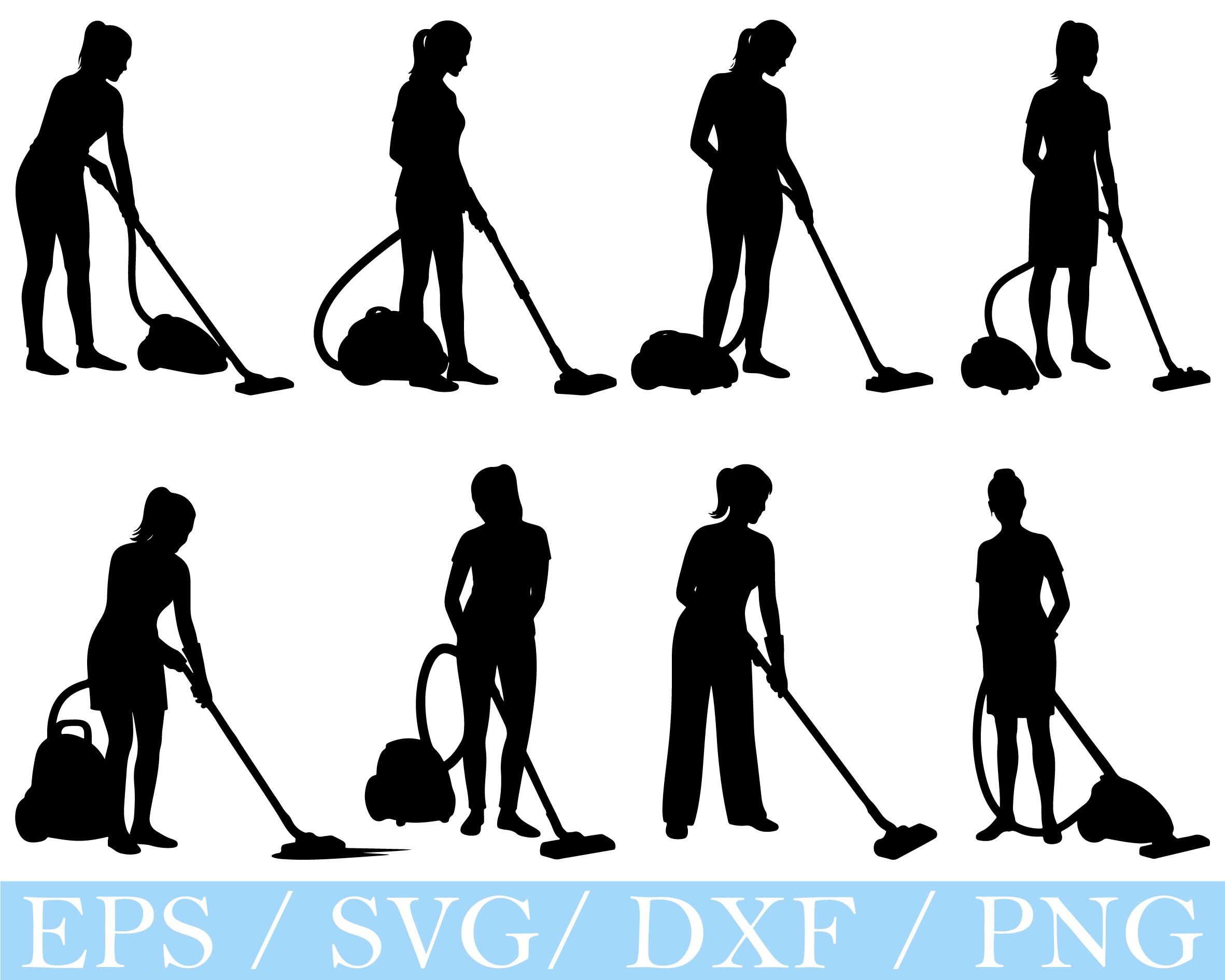 House Cleaning Cleaning Lady Silhouettenull