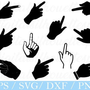 Pointing Finger Svg, Pointing Finger Silhouette, Dxf, Png