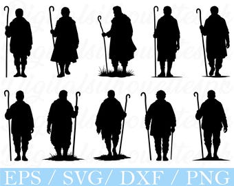 Shepherd Svg, Shepherd Silhouette, Dxf, Png