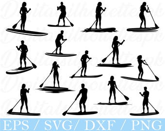 Paddle Boat SVG: Silhouette Vector Graphics (Digital Download)