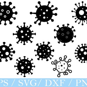 Virus Svg, Virus Silhouette, Virus Vector, Virus Dxf, Png