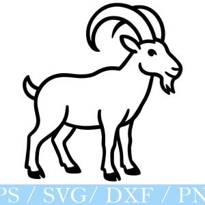 Outlined Mountain Goat Svg, Mountain Goat Silhouette, Dxf, Png