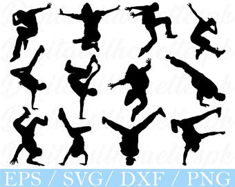 Breakdance-svg, breakdance-silhouet, dxf, png