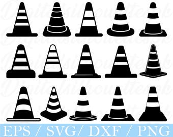 SVG-bundel verkeerskegel: silhouet, png, dxf (digitale download)