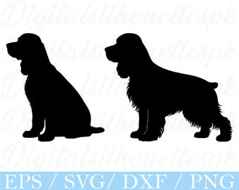 Cocker Spaniel Dog SVG: Silhouette Vector Graphics (Digital Download)