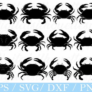 Blue Crab Svg, Blue Crab Silhouette, Crab Cut File, Dxf, Png