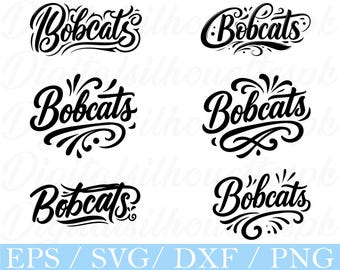 Bobcats Typography Svg, Bobcats Silhouette, Dxf, Png