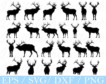 Elk Svg, Silhueta De Alce, Dxf, Png