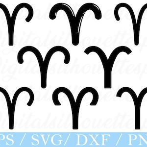 Aries Zodiac Sign Svg, Aries Zodiac Sign Silhouette, Dxf, Png