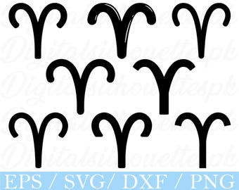 Aries Zodiac Sign SVG: Silhouette Vector Graphics (Digital Download)