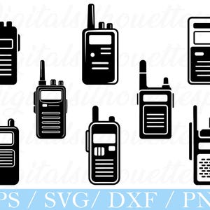 Walkie Talkie Svg, Walkie Talkie Silhouette, Dxf, Png