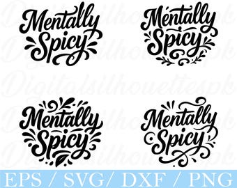 Tipografía mentalmente picante (SVG, DXF, Png)
