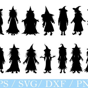 Witch Svg, Witch Silhouette, Halloween, Witch Vector, Dxf, Png