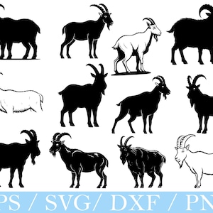 Mountain Goat Svg, Mountain Goat Silhouette, Mountain Goat Vector, Dxf, Png