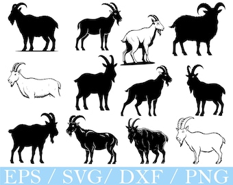 Silueta de cabra montés: Arte gráfico vectorial (Descarga digital)